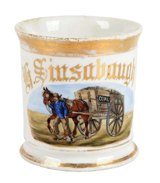 HORSE-DRAWN COAL CART SHAVING MUG