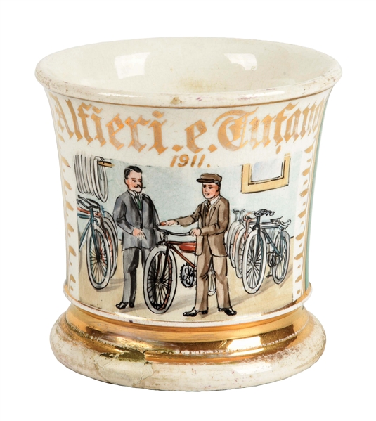 BICYCLE SALESMAN SHAVING MUG