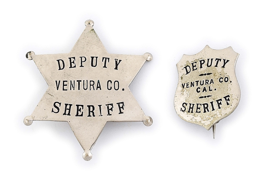 LOT OF 2 VINTAGE CALIFORNIA SHERIFF BADGES