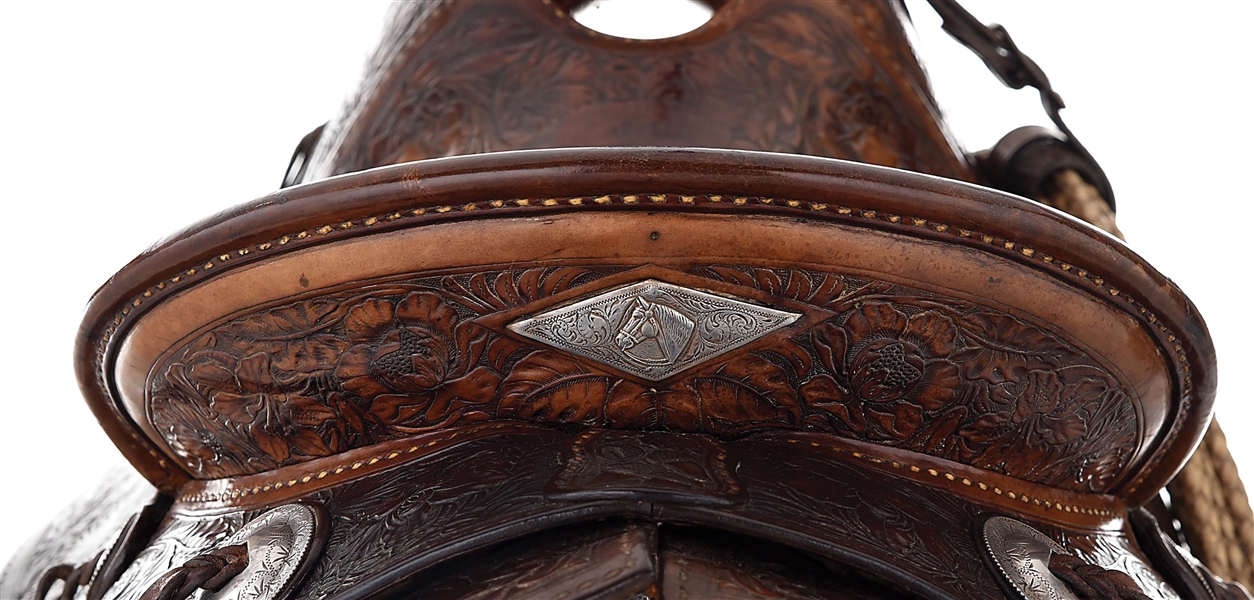 Lot Detail - VISALIA FLORAL CARVED SADDLE