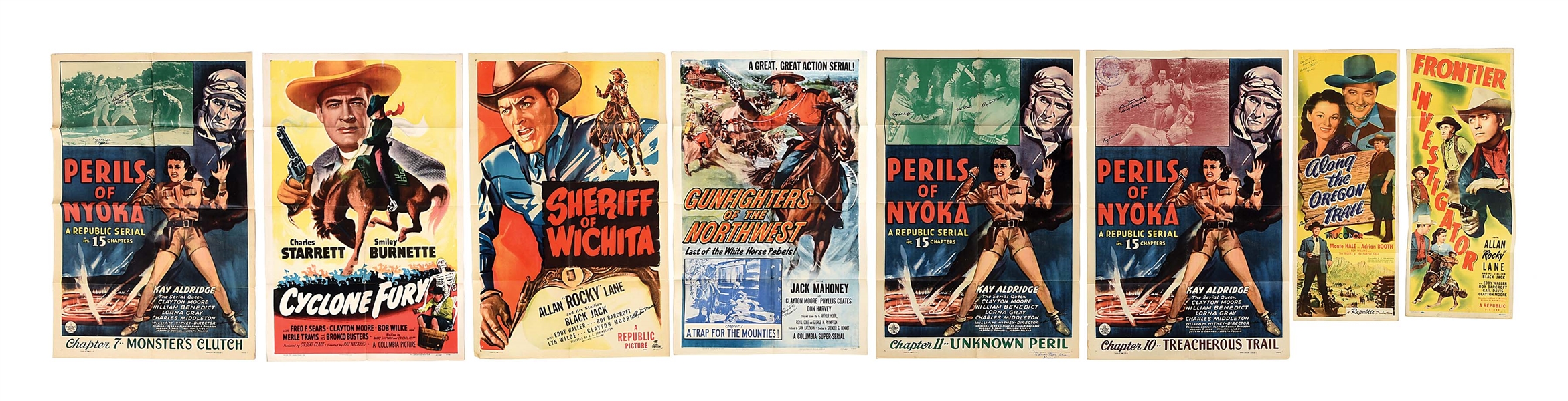 LARGE LOT OF VARIOUS FOLDED "CLAYTON MOORE" POSTERS