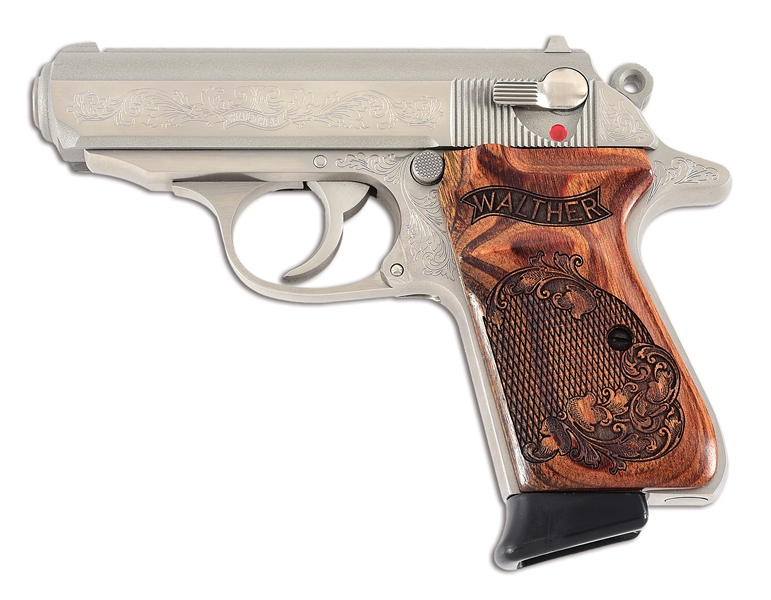 (M) ENGRAVED WALTHER PPK/S-1 SEMI AUTOMATIC PISTOL MADE BY SMITH & WESSON.