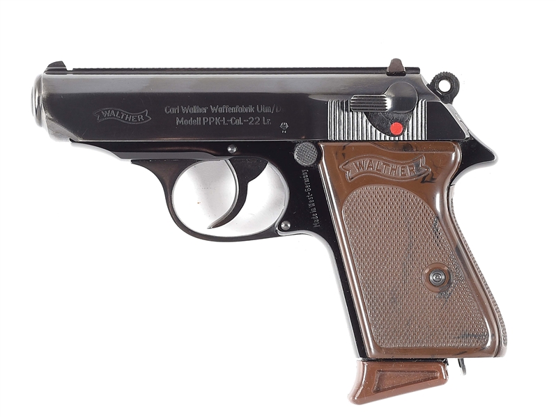 (C) WALTHER MODEL PPK .22 LR SEMI AUTOMATIC PISTOL WITH BOX.