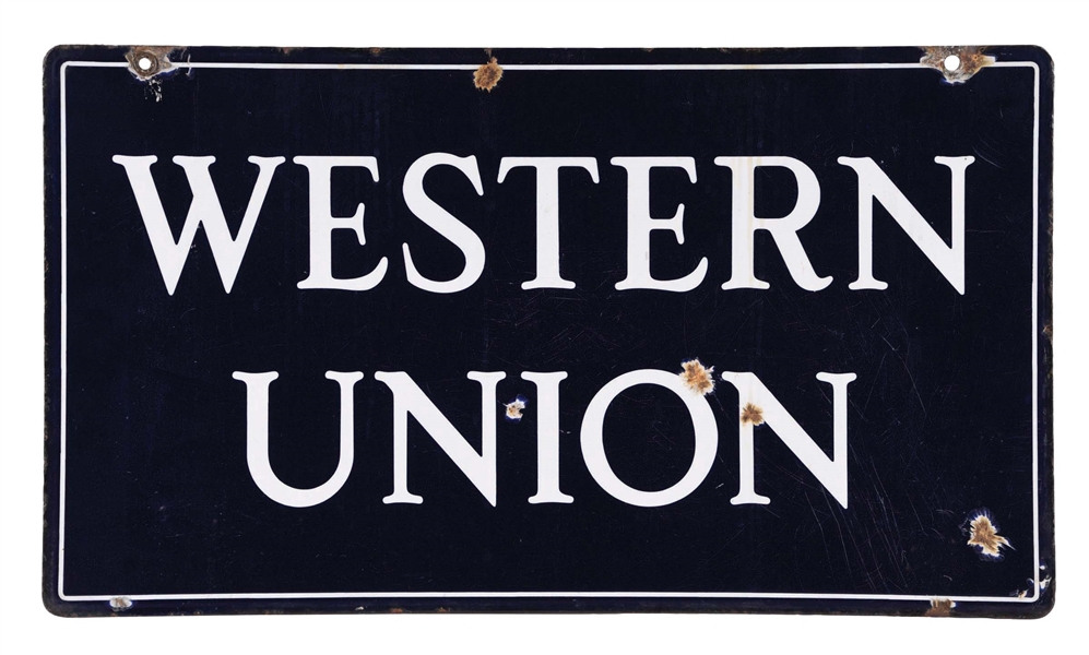 WESTERN UNION PORCELAIN SIGN. 