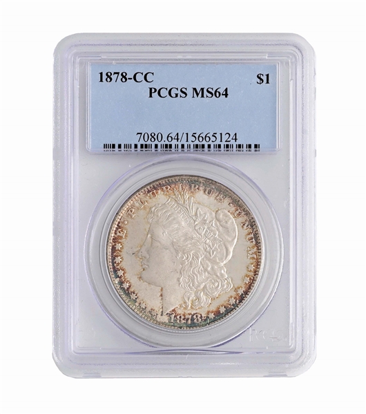 1878-CC MORGAN SILVER DOLLAR, PCGS MS64.