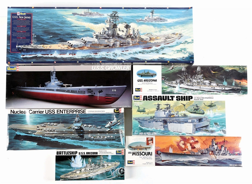 LOT OF 7: VARIOUS REVELL SHIP MODEL KITS