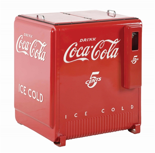 5¢ DRINK COCA-COLA ICE COLD CHEST COOLER.