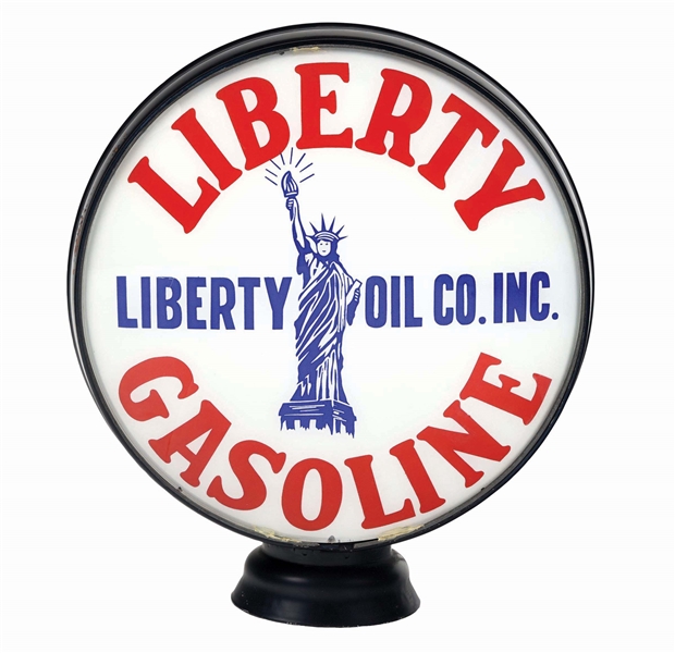 LIBERTY GASOLINE 15" SINGLE GLOBE LENS ON LOW PROFILE METAL BODY.