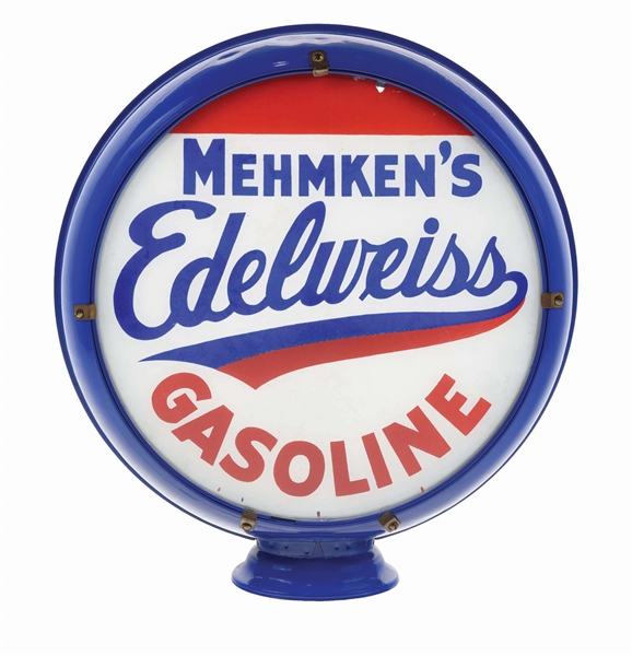 MEHMKENS EDELWEISS GASOLINE 15" SINGLE GLOBE LENS ON HIGH PROFILE METAL BODY. 
