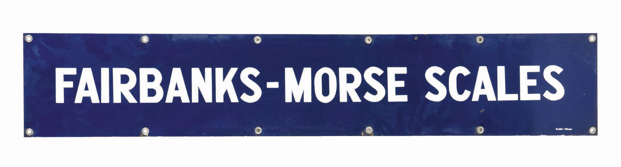 Lot Detail - FAIRBANKS-MORSE SCALES PORCELAIN SIGN.