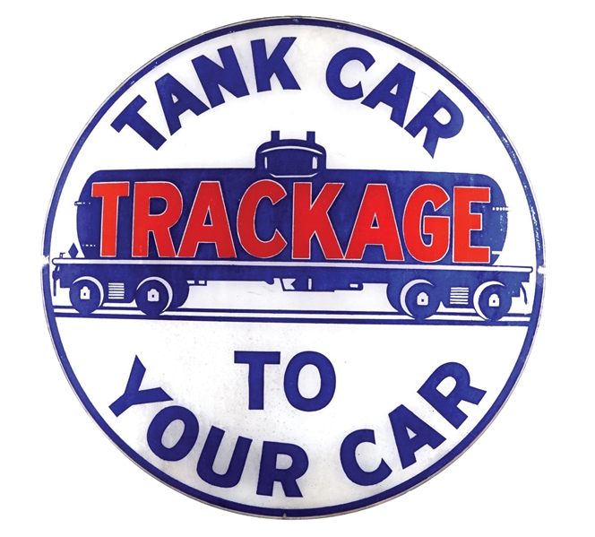 TRACKAGE "TANK CAR TO YOUR CAR" GASOLINE SINGLE 13.5" GLOBE LENS. 