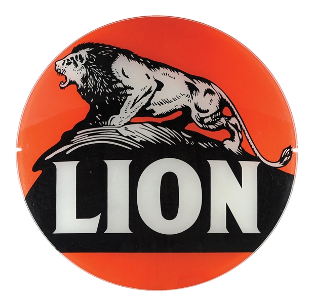 LION GASOLINE SINGLE 13.5" GLOBE LENS W/ LION GRAPHIC. 