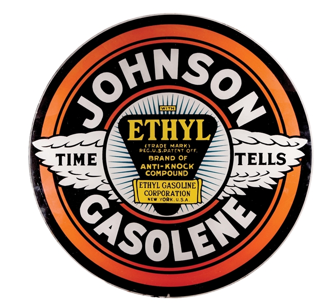 JOHNSON ETHYL GASOLENE 15" SINGLE GLOBE LENS.