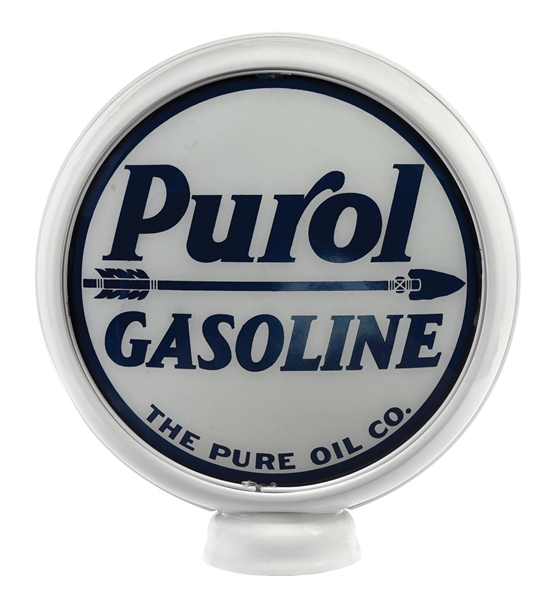 PUROL GASOLINE COMPLETE 15" GLOBE ON METAL HIGH PROFILE BODY.