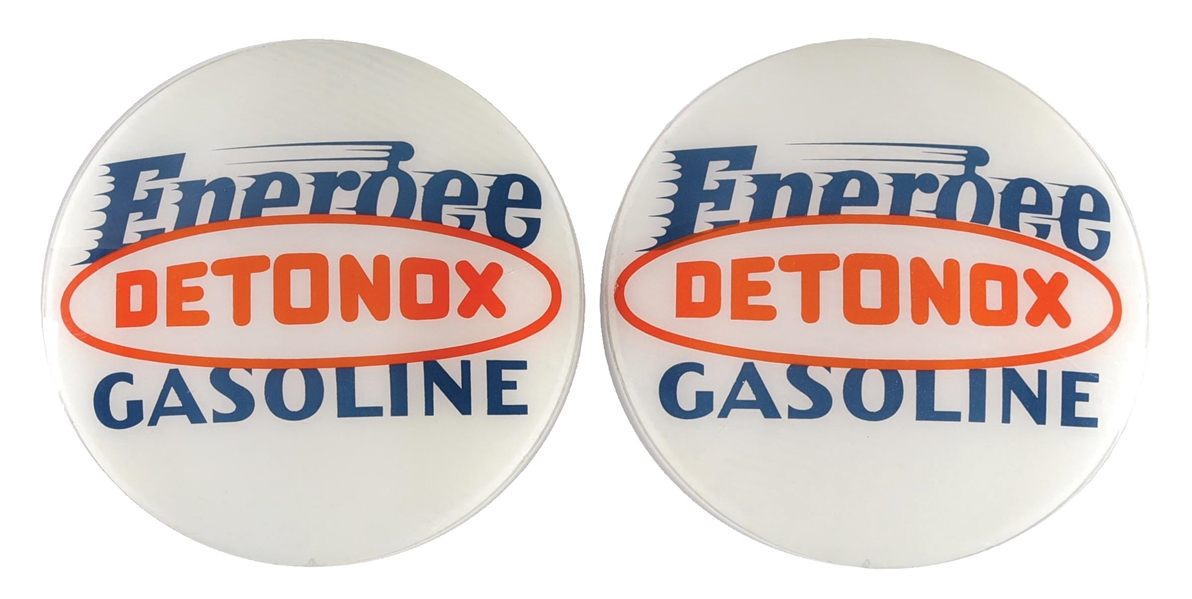 SET OF TWO: PURE ENERGEE DETONOX GASOLINE 15" GLOBE LENSES.