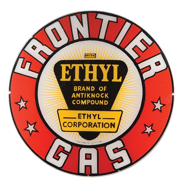 FRONTIER ETHYL GASOLINE SINGLE 13.5" GLOBE LENS.