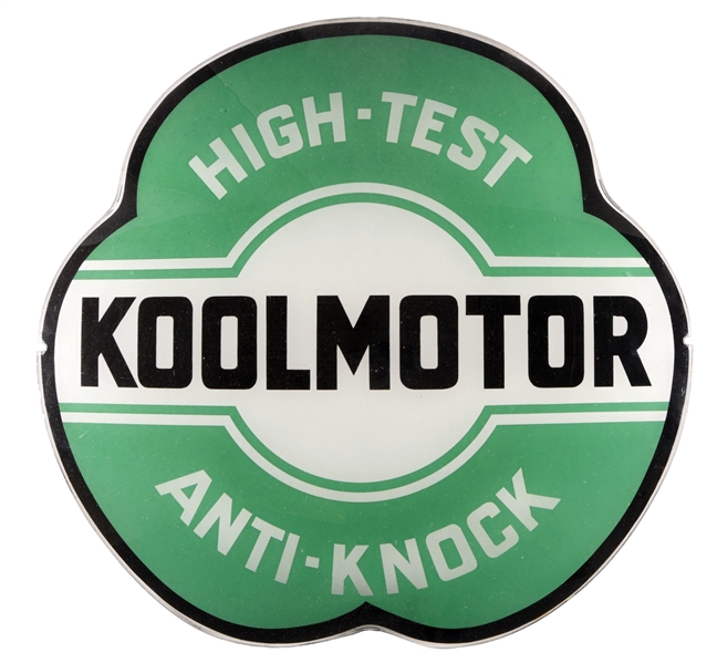 CITIES SERVICE KOOLMOTOR "HIGH-TEST ANTI-KNOCK" SINGLE CLOVERLEAF GLOBE LENS. 