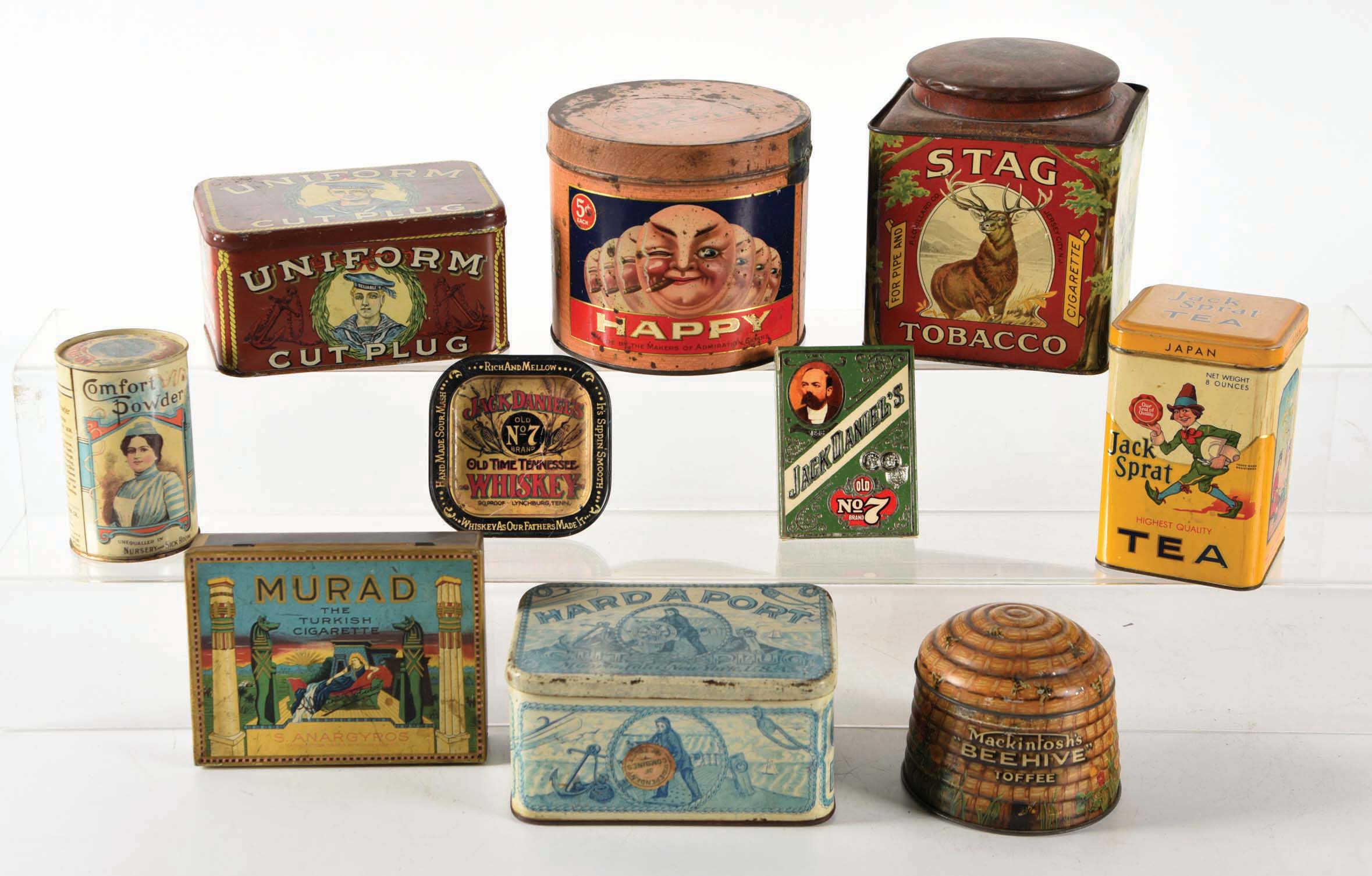 Lot Detail - COLLECTION OF 10: VARIOUS ADVERTISING TINS.