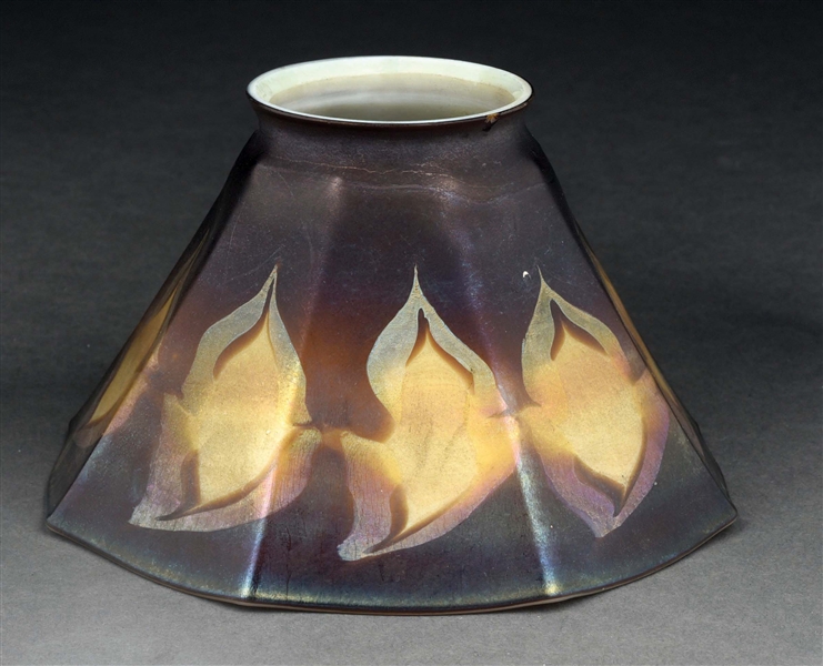 TIFFANY STUDIOS FAVRILE GLASS PURPLE SHADE.