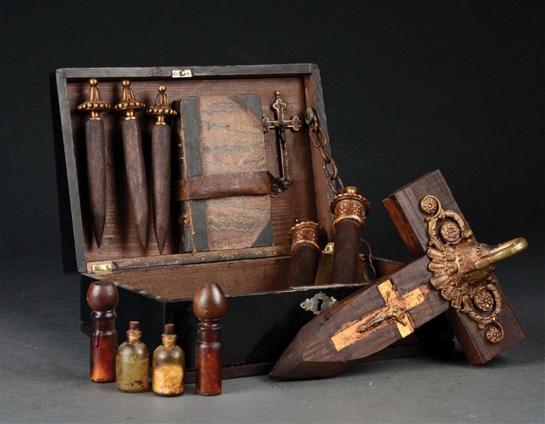 19TH CENTURY EUROPEAN VAMPIRE KILLING KIT.