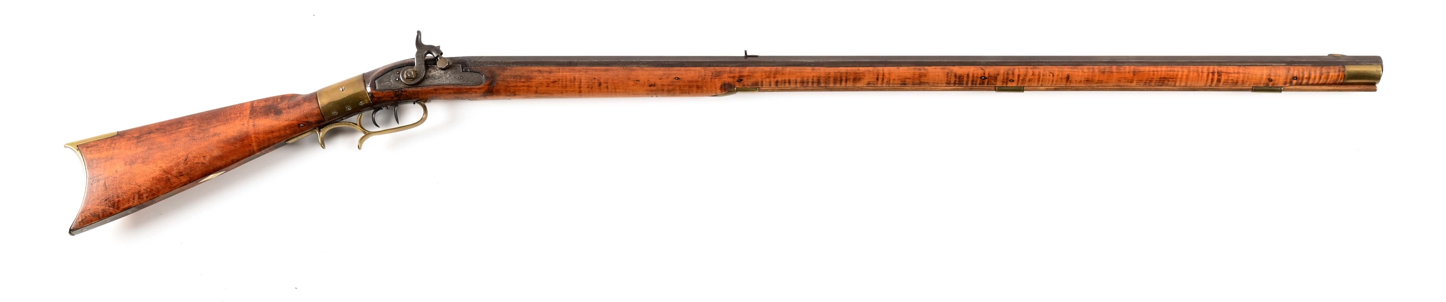 (A) SWEITZER MARKED PERCUSSION KENTUCKY RIFLE.