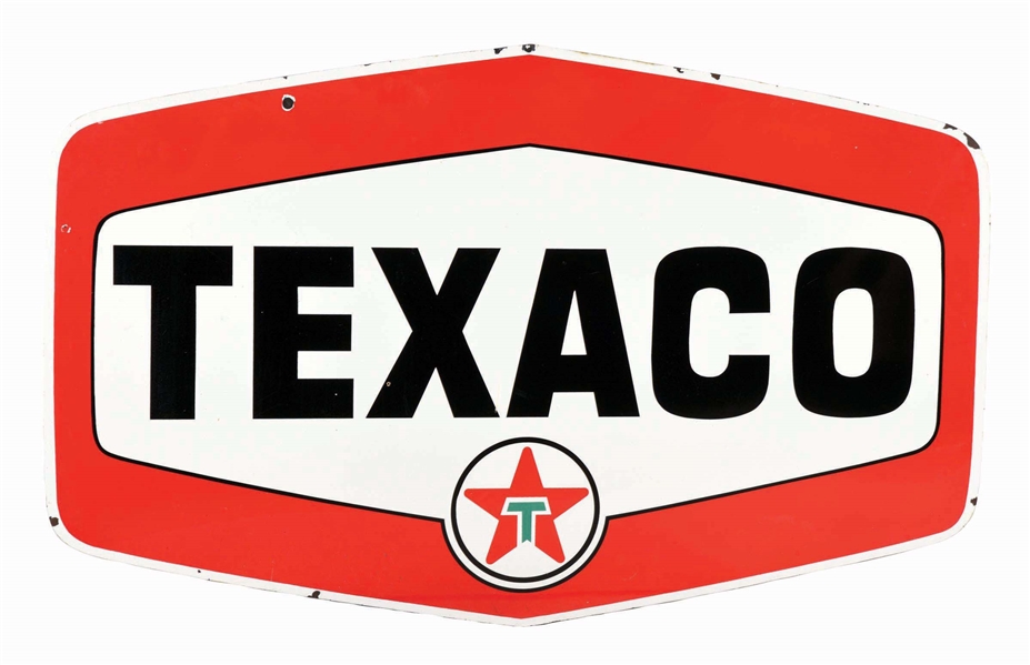 TEXACO SERVICE STATION PORCELAIN SIGN.