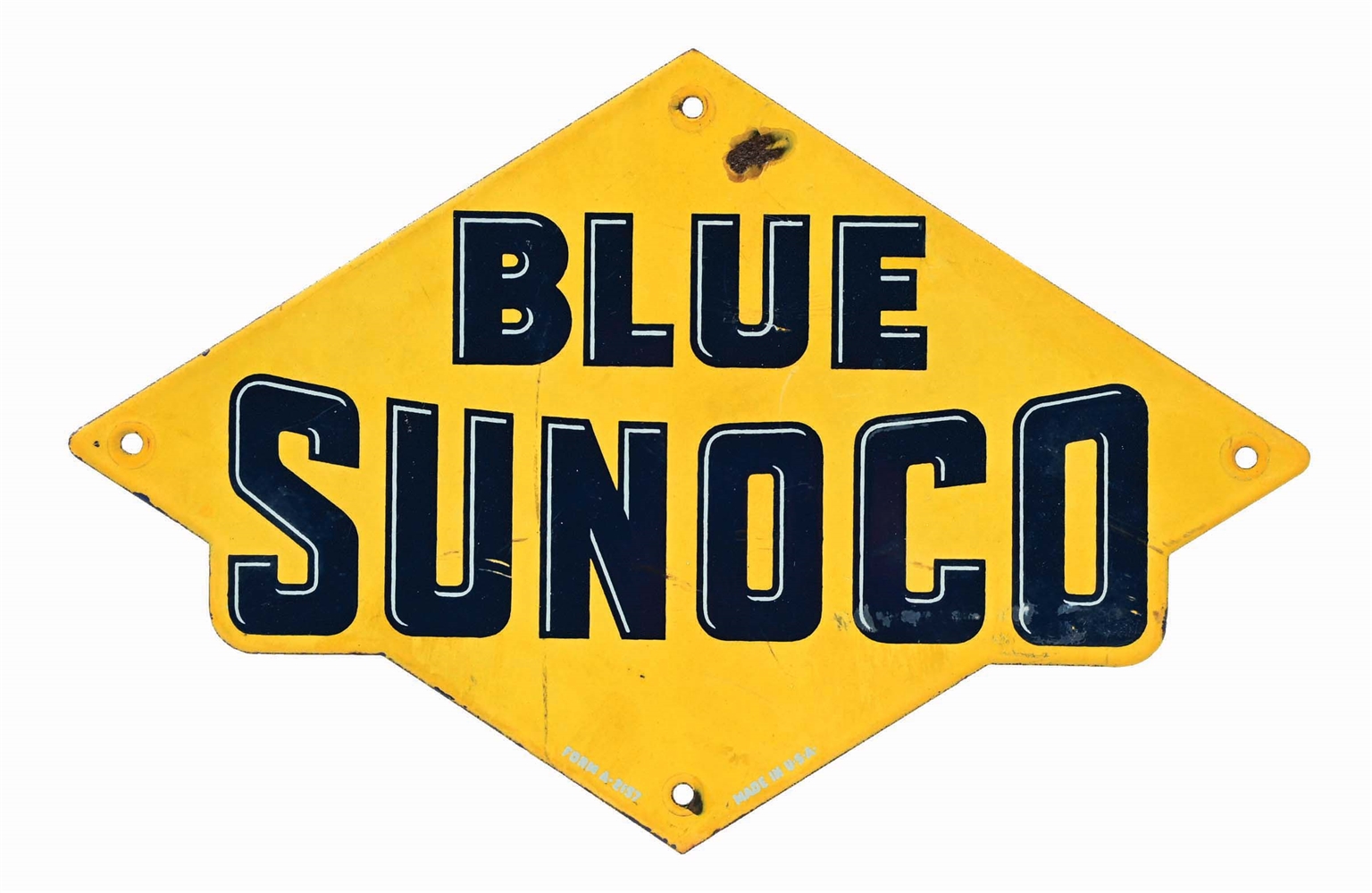 BLUE SUNOCO GASOLINE PORCELAIN PUMP PLATE SIGN AGS 83. 