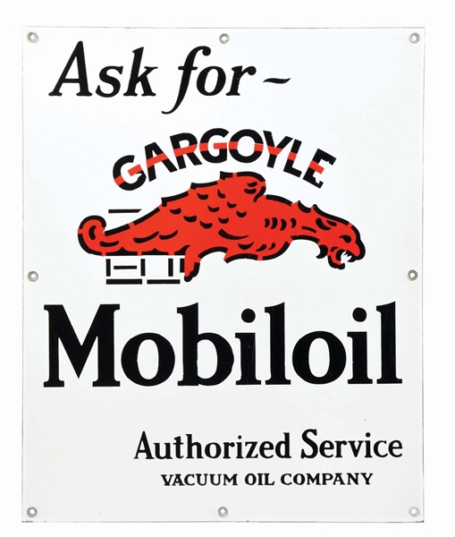 ASK FOR GARGOYLE MOBILOIL SIGN.