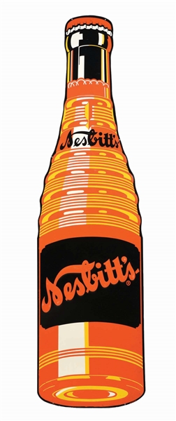 NESBITTS ORANGE SODA DIECUT BOTTLE SIGN.