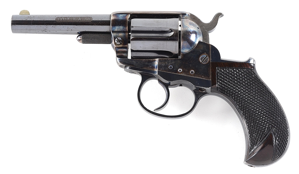 (A) STELLAR FIRST YEAR COLT MODEL 1877 LIGHTNING DOUBLE ACTION REVOLVER WITH PICTURE BOX.