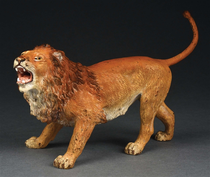 AUSTRIAN BRONZE LION SCULPTURE.