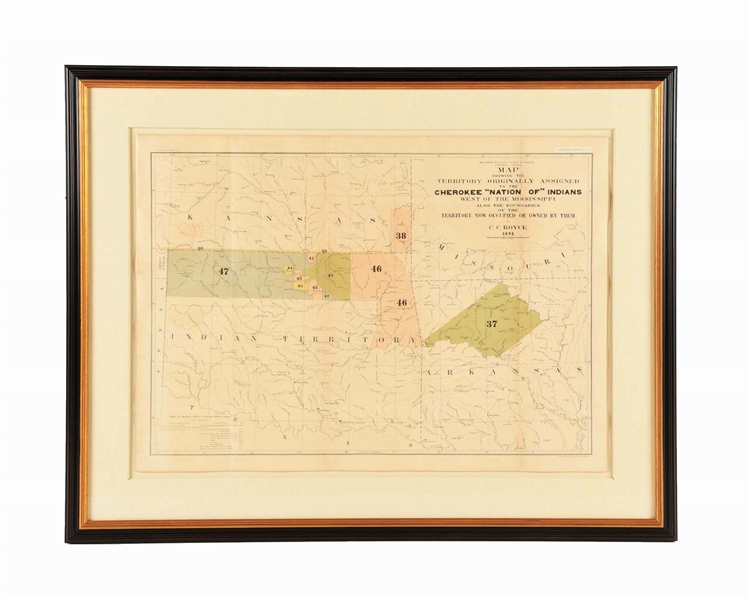 MAP SHOWING THE TERRITORY ASSIGNED TO THE CHEROKEE.