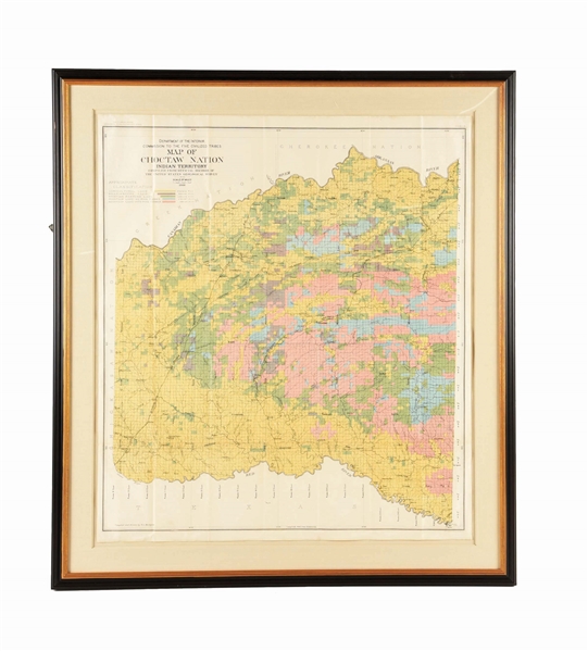 MAP OF CHOCTAW NATION. INDIAN TERRITORY.