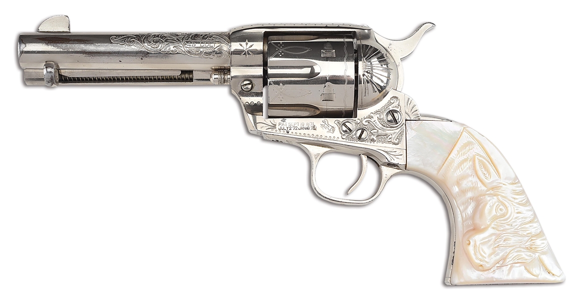 (C) FACTORY ENGRAVED SINGLE ACTION ARMY REVOLVER.