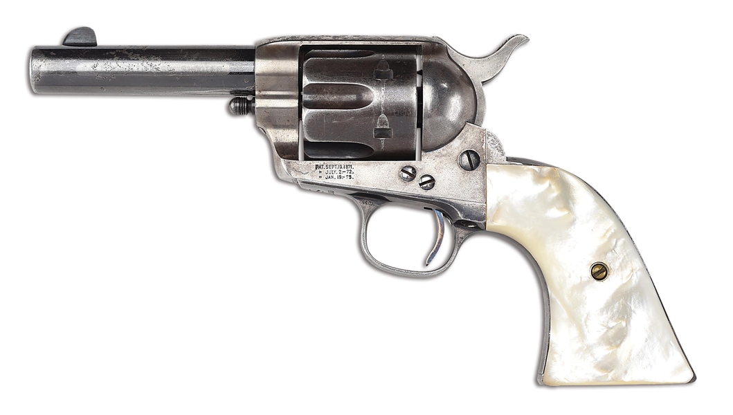 (A) COLT SHERIFFS MODEL FRONTIER SIX SHOOTER SINGLE ACTION ARMY REVOLVER.