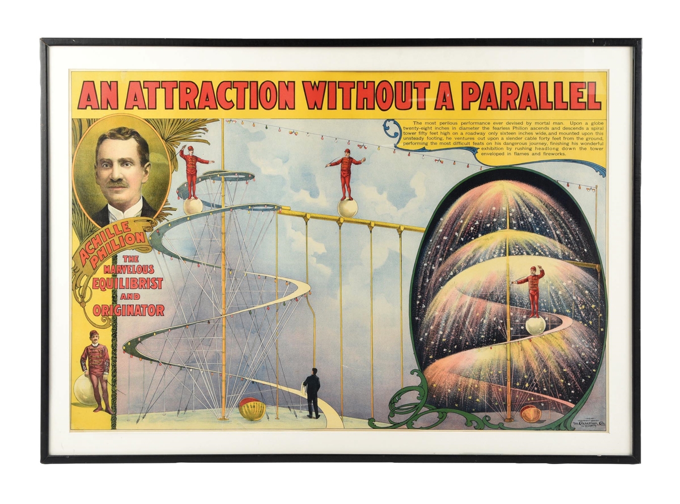 "THE MARVELOUS EQUILIBRIST AND ORIGINATOR" PAPER LITHOGRAPH POSTER