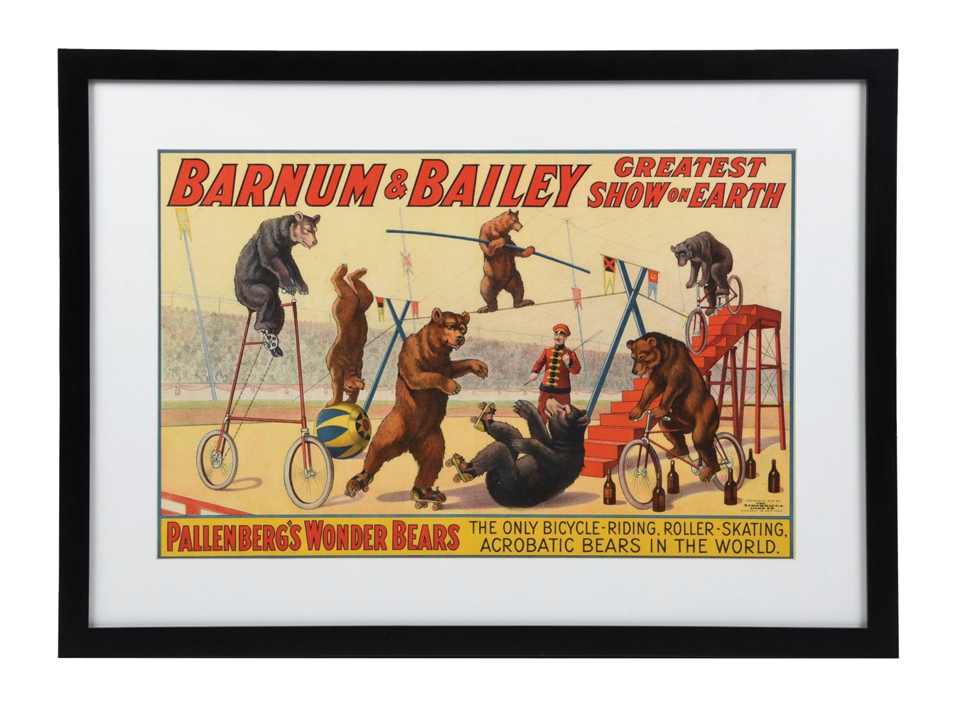 BARNUM & BAILEY "GREATEST SHOW ON EARTH" W/ ACROBATIC BEAR GRAPHIC