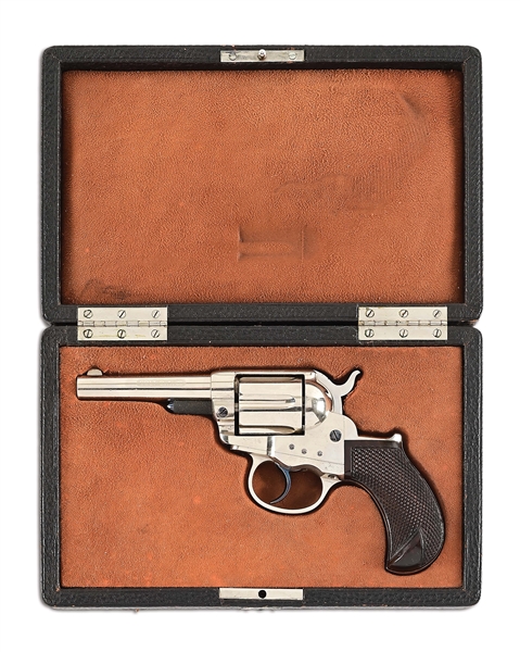 (A) EXTREMELY EARLY CASED COLT MODEL 1877 LIGHTNING DOUBLE ACTION REVOLVER SERIAL NUMBER 164.