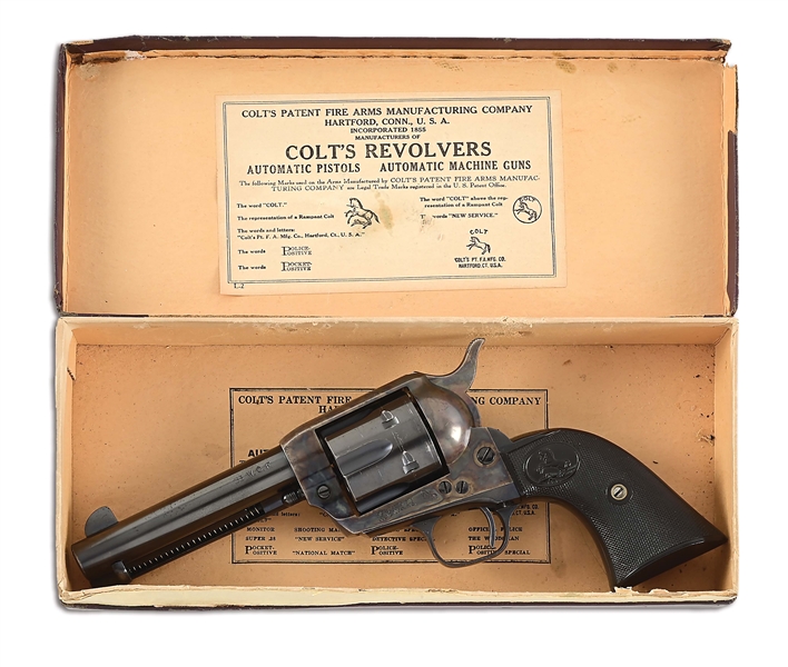 (C) BOXED PRE WAR COLT SINGLE ACTION ARMY 38-40 REVOLVER 