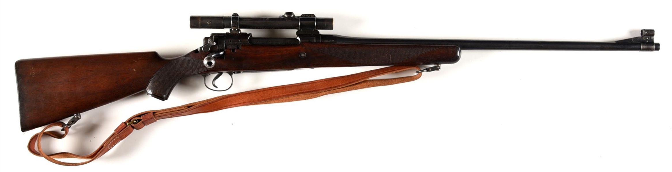 (C) REMINGTON MODEL 30-S BOLT ACTION RIFLE WITH PERIOD ZIELKLEIN SCOPE.