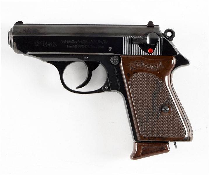 (C) WEST GERMAN WALTHER MODEL PPK .380 SEMI AUTOMATIC PISTOL WITH DISPLAY CASE.