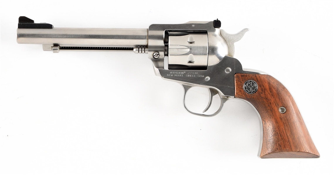(M) STAINLESS RUGER NEW MODEL SUPER SINGLE-SIX CONVERTIBLE SINGLE ACTION REVOLVER.