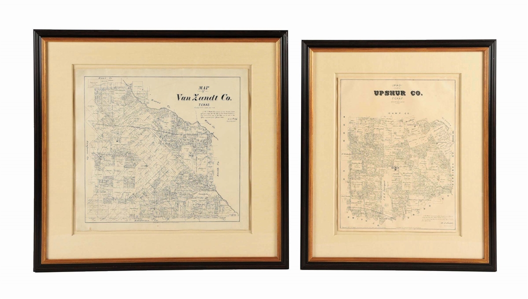 LOT OF 2 MAPS: UPSHUR CO. TEXAS & VAN ZANDT CO. TEXAS.