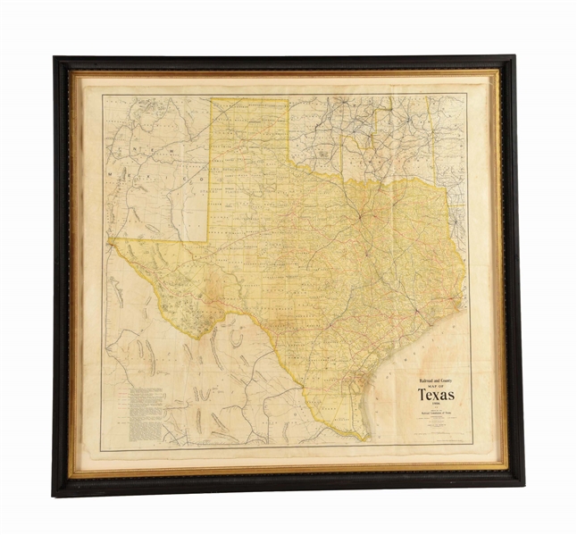 C. 1906 RAILROAD AND COUNTY MAP OF TEXAS