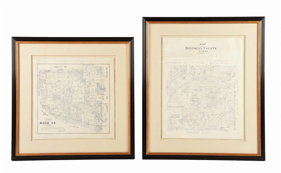 LOT OF 2: STEPHENS COUNTY TEXAS AND WOODS COUNTY MAPS