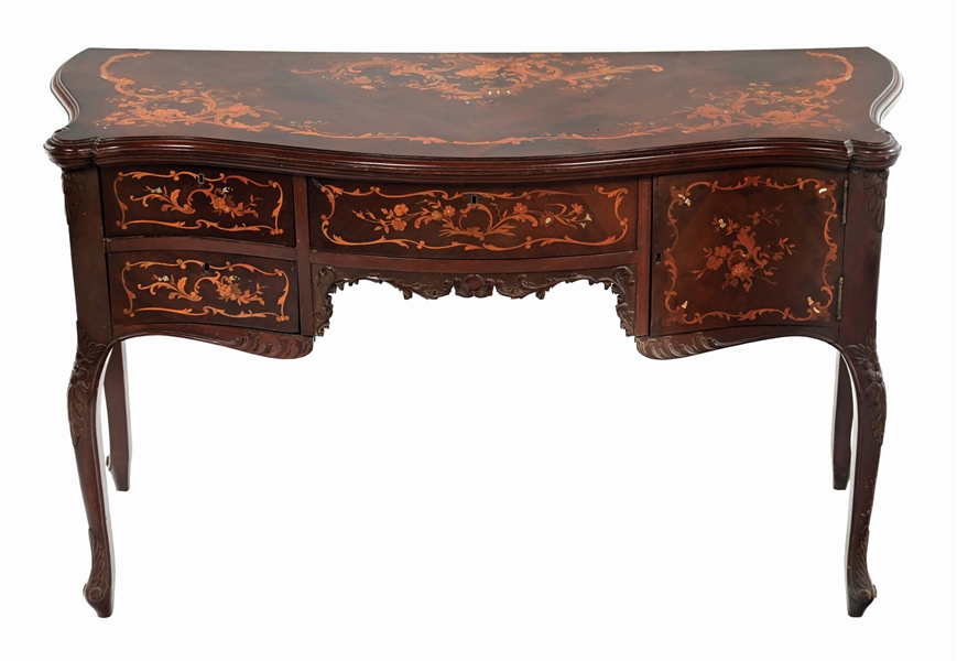 CHERRY WRITING DESK W/ PEARL INLAYS