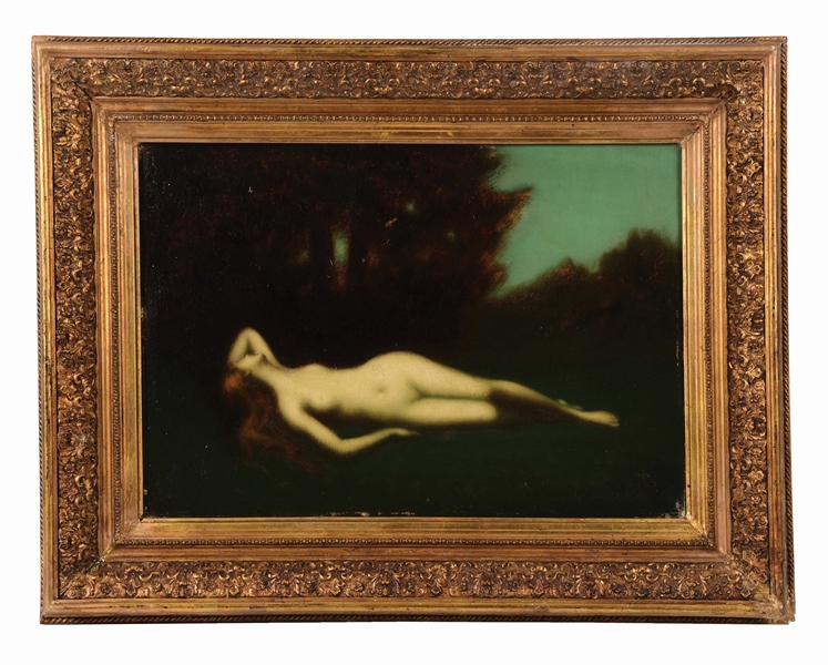 MANNER OF JEAN-JACQUES HENNER. NUDE IN A FOREST