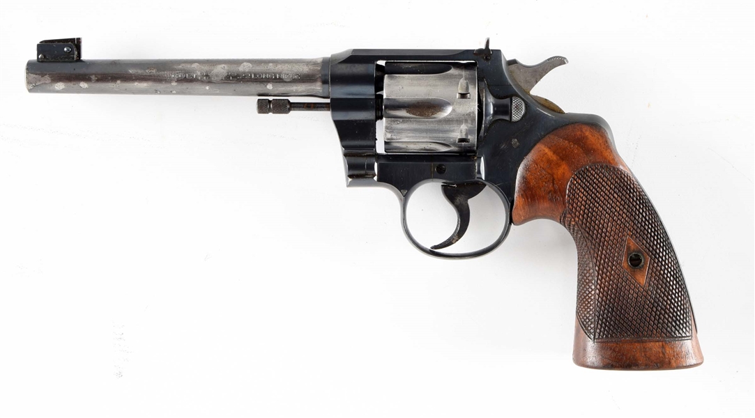 (C) COLT OFFICERS MODEL .22 LR DOUBLE ACTION REVOLVER.