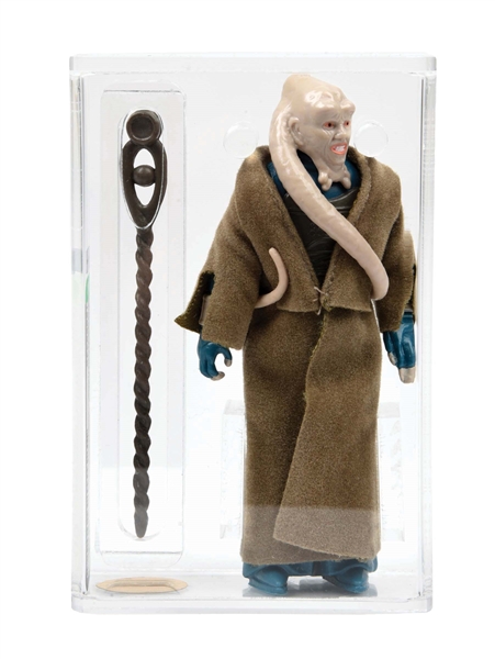 STAR WARS BIB FORTUNA "GREEN LINING LIGHT STAFF" AFA 90 GOLD LABEL ARCHIVAL