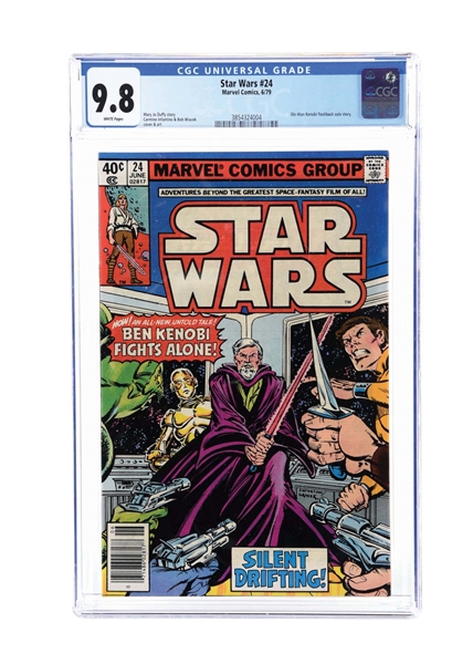STAR WARS #24 NEWSSTAND COMIC BOOK CGC 9.8 WHITE PAGES 
